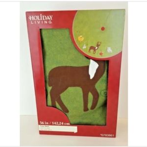 56" Christmas Tree Skirt Rustic Deer Owl Fox Bird